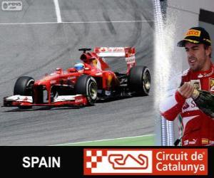 yapboz Fernando Alonso Grand Prix İspanya 2013 yılında zaferi kutluyor
